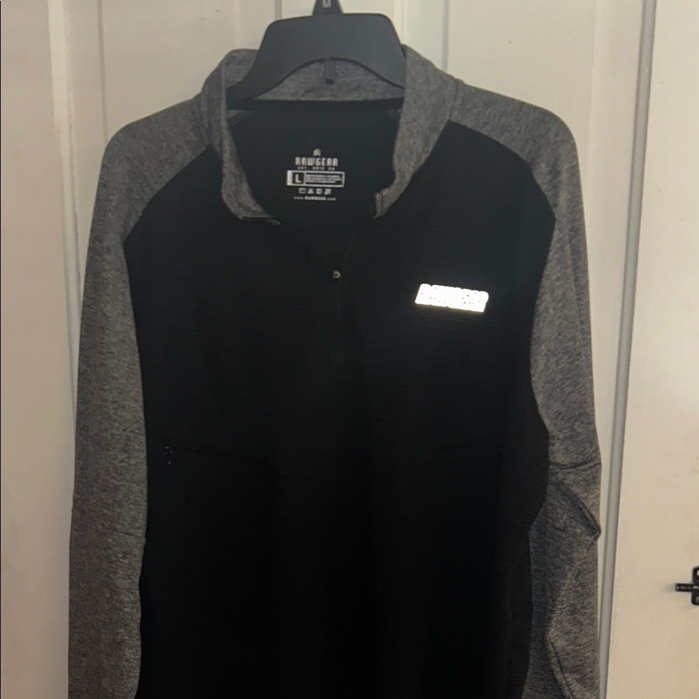 Rawgear Men's Lightweight Black & Gray Quarter-Zip Shirt Jacket